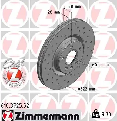 Гальмiвнi диски SPORT Z Otto Zimmermann GmbH 610372552 (фото 1)