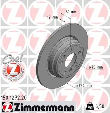 Гальмiвнi диски заднi Otto Zimmermann GmbH 150127220 (фото 1)