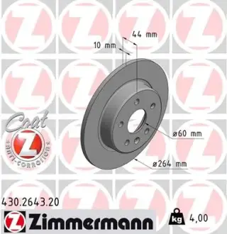 Гальмiвнi диски заднi otto zimmermann gmbh 430264320