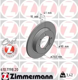 Гальмiвнi диски заднi Otto Zimmermann GmbH 610119820