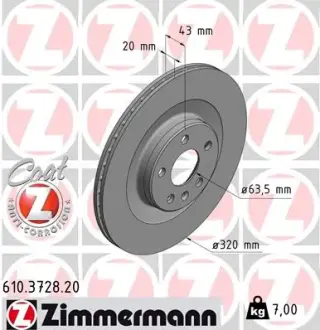 Гальмiвнi диски заднi Otto Zimmermann GmbH 610372820