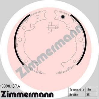 Колодки ручного (стоячого) тормоза otto Zimmermann GmbH 109901574
