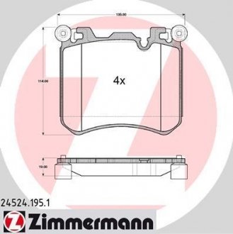 Передние тормозные колодки otto Zimmermann GmbH 245241951