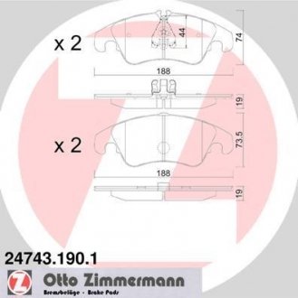 Тормозні (гальмівні) колодки otto Zimmermann GmbH 247431901