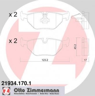 Тормозні (гальмівні) колодки otto Zimmermann GmbH 219341701