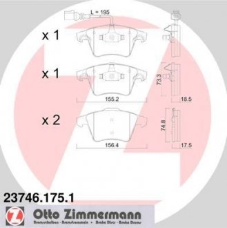 Тормозні (гальмівні) колодки otto Zimmermann GmbH 237461751