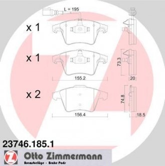 Тормозні (гальмівні) колодки otto Zimmermann GmbH 237461851