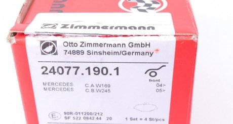 Передние тормозные колодки otto Zimmermann GmbH 240771901