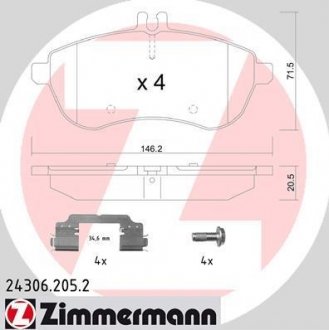 Тормозні (гальмівні) колодки otto Zimmermann GmbH 243062052