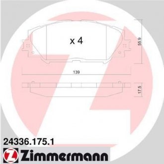 Тормозные колодки otto Zimmermann GmbH 243361751