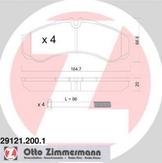 Тормозные колодки otto Zimmermann GmbH 291212001