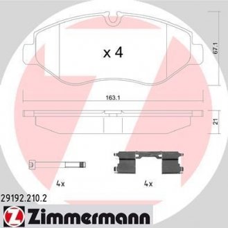 Тормозні (гальмівні) колодки otto Zimmermann GmbH 291922102