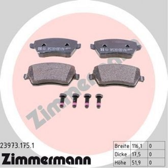 Передние тормозные колодки otto Zimmermann GmbH 239731751