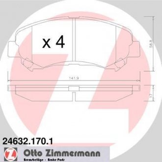 Передние тормозные колодки otto Zimmermann GmbH 246321701