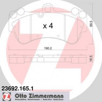 Передние тормозные колодки otto Zimmermann GmbH 236921651