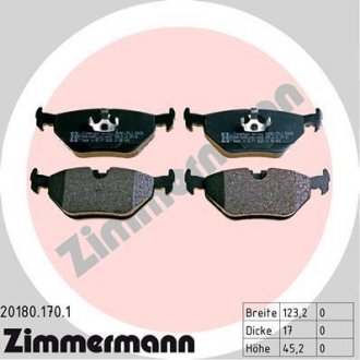 Задние тормозные колодки otto Zimmermann GmbH 201801701