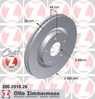 Вентильований гальмівний диск otto Zimmermann GmbH 200251820