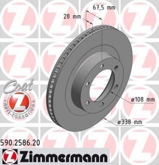 Вентилируемый тормозной диск otto Zimmermann GmbH 590258620