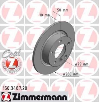 Задний тормозной диск otto Zimmermann GmbH 150348720