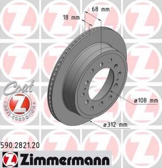 Вентилируемый тормозной диск otto Zimmermann GmbH 590282120