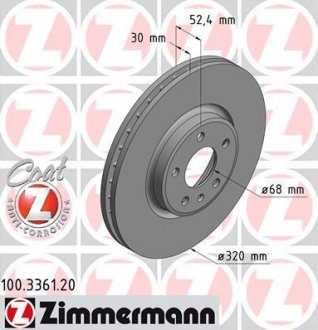 Тормозной диск otto Zimmermann GmbH 100336120