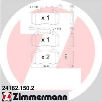 Тормозні (гальмівні) колодки otto Zimmermann GmbH 24162.150.2