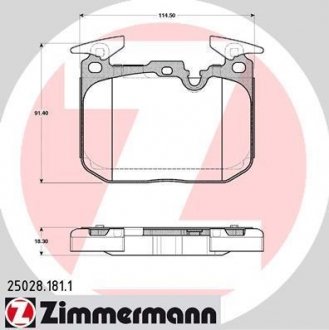 Тормозні (гальмівні) колодки otto Zimmermann GmbH 250281811