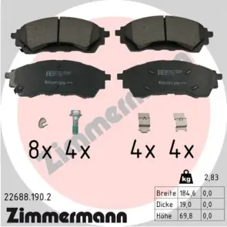 Тормозные колодки otto zimmermann gmbh 226881902 Форд Рейнджер