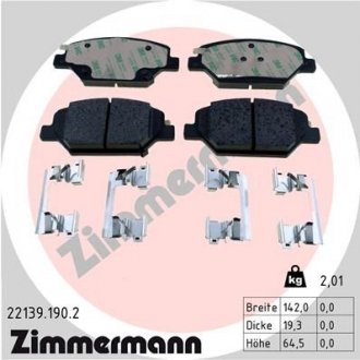 Тормозні (гальмівні) колодки otto Zimmermann GmbH 22139.190.2