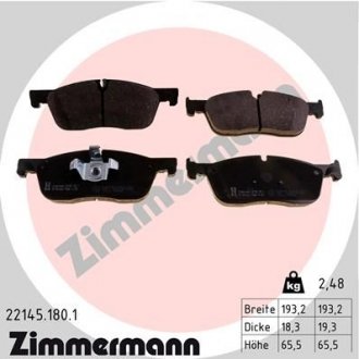 Тормозні (гальмівні) колодки otto Zimmermann GmbH 22145.180.1