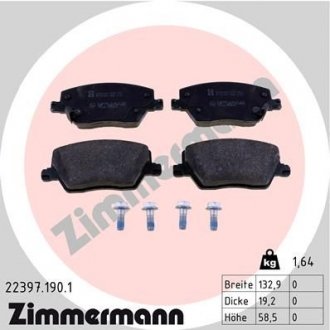 Тормозные колодки otto Zimmermann GmbH 22397.190.1