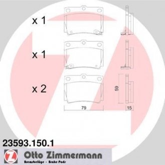 Тормозні (гальмівні) колодки otto Zimmermann GmbH 23593.150.1