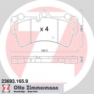 Тормозные колодки otto Zimmermann GmbH 23693.165.9