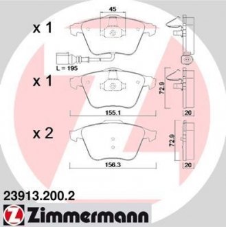 Тормозные колодки otto Zimmermann GmbH 23913.200.2