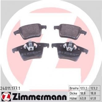 Тормозні (гальмівні) колодки otto Zimmermann GmbH 24011.177.1