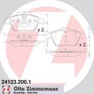 Передні тормозні (гальмівні) колодки otto Zimmermann GmbH 24123.200.1