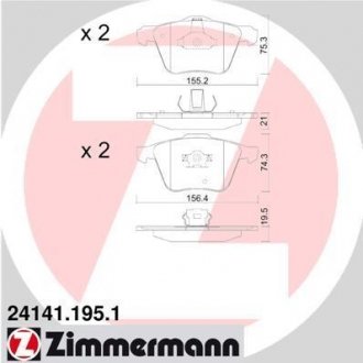 Тормозные колодки otto Zimmermann GmbH 24141.195.1