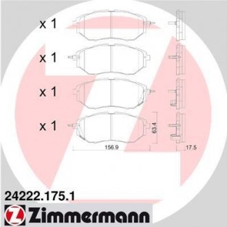 Тормозные колодки otto Zimmermann GmbH 24222.175.1