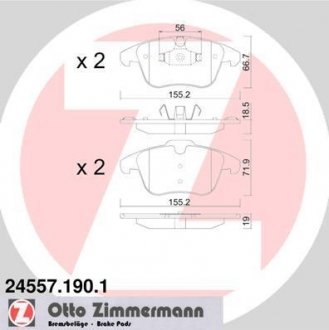 Тормозные колодки otto Zimmermann GmbH 24557.190.1