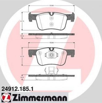 Тормозні (гальмівні) колодки otto Zimmermann GmbH 24912.185.1