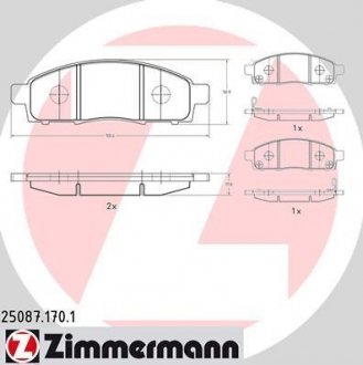 Передні тормозні (гальмівні) колодки otto Zimmermann GmbH 25087.170.1