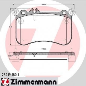 Передні тормозні (гальмівні) колодки otto Zimmermann GmbH 252191801