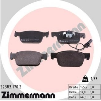 Тормозні (гальмівні) колодки otto Zimmermann GmbH 223831702