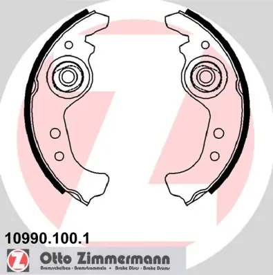 Колодки ручного (стоячого) тормоза otto zimmermann gmbh 109901001
