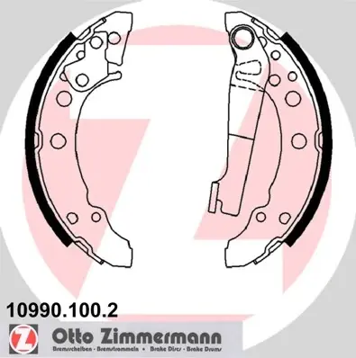 Колодки ручного (стоячого) тормоза otto zimmermann gmbh 109901002