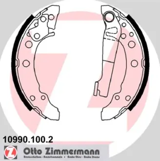 Колодки ручного (стоячого) тормоза otto zimmermann gmbh 109901002