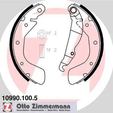 Колодки ручного (стоячого) гальма Otto Zimmermann GmbH 109901005 (фото 1)