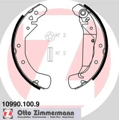 Колодки ручного (стоячого) гальма Otto Zimmermann GmbH 109901009 (фото 1)