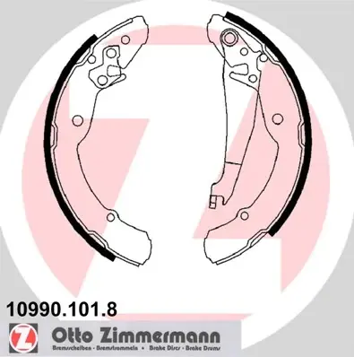 Колодки ручного (стоячого) тормоза otto zimmermann gmbh 109901018