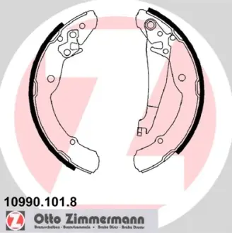 Колодки ручного (стоячого) тормоза otto zimmermann gmbh 109901018 Шкода Октавия тур